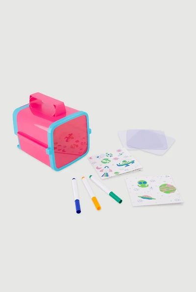 Stylish Projector Kit with Traceable Patterns and Markers, Multi