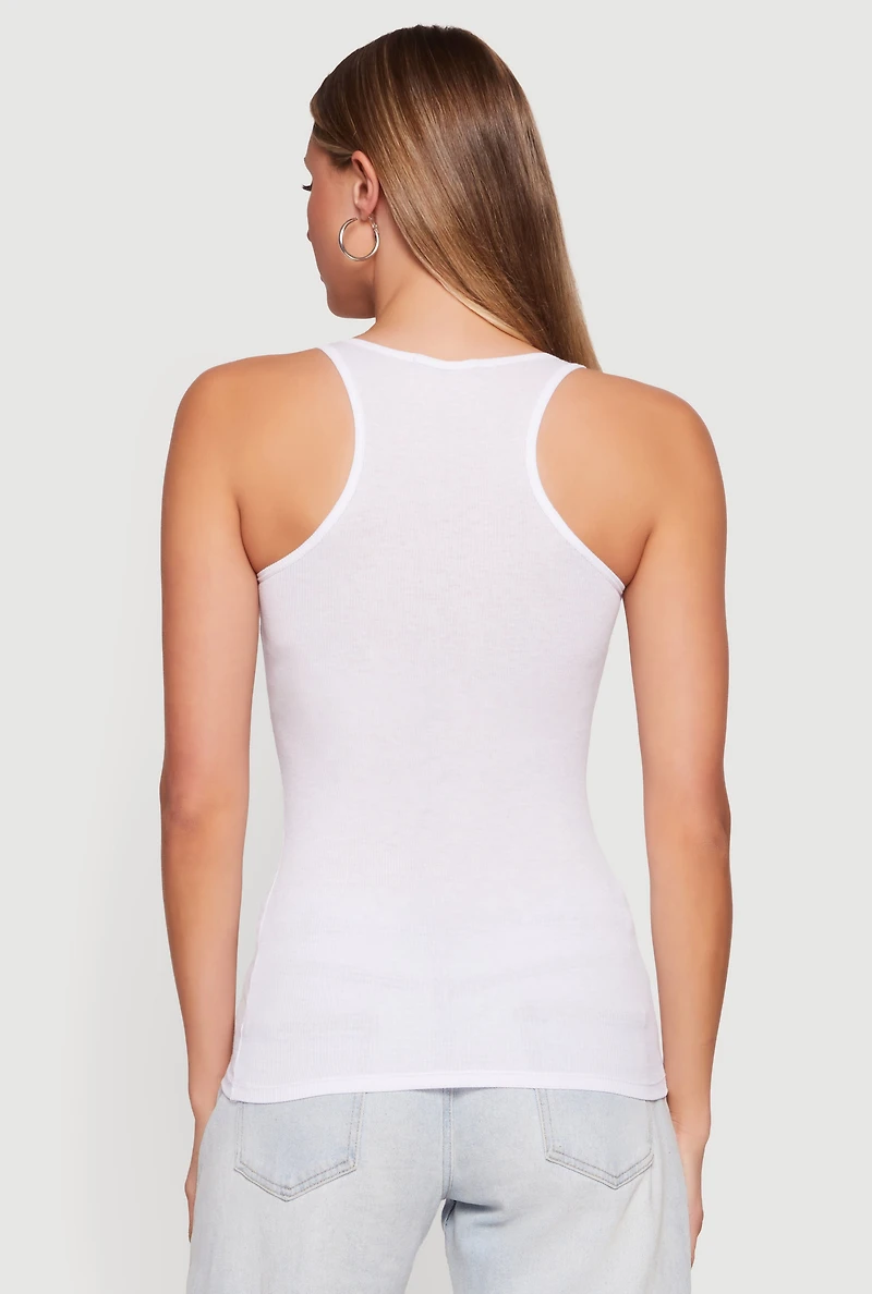 Rib Knit Racerback Tank Top