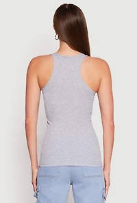 Womens Ribbed Knit Racerback Tank Top,