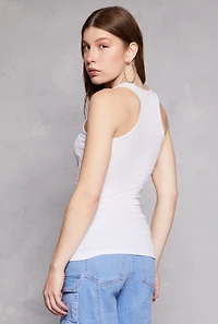 Ribbed Knit Racerback Tank Top