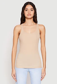 Womens Ribbed Knit Racerback Tank Top,