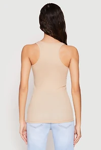 Womens Ribbed Knit Racerback Tank Top,