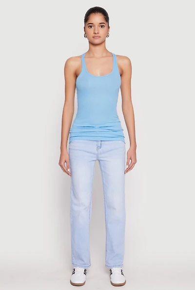 Womens Ribbed Knit Racerback Tank Top,