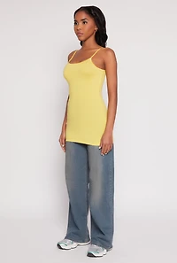 Womens Scoop Neck Basic Cami, Yellow, Size S