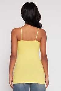 Womens Scoop Neck Basic Cami, Yellow, Size S