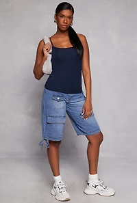 Womens Scoop Neck Shelf Bra Cami,