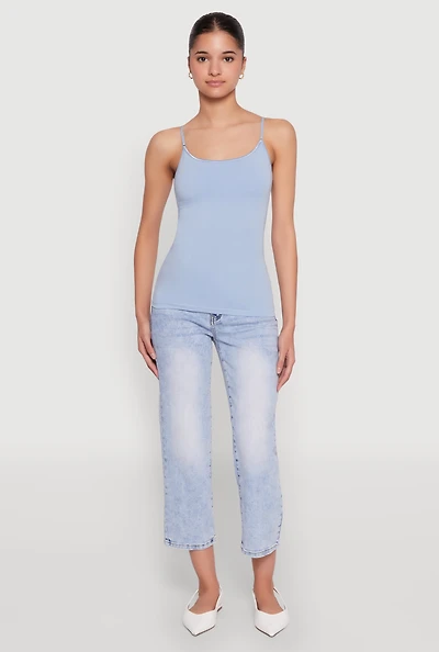 Womens Scoop Neck Shelf Bra Cami,