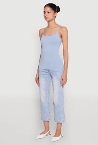 Womens Scoop Neck Shelf Bra Cami,