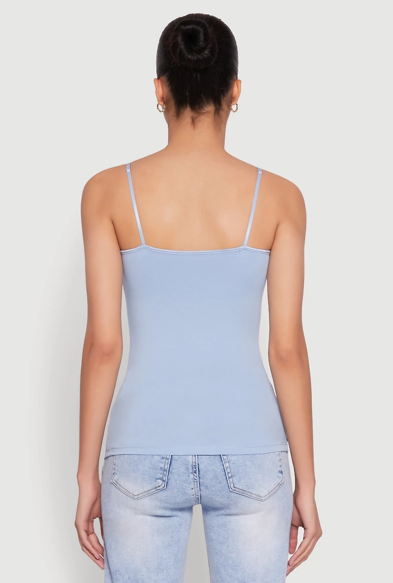Womens Scoop Neck Shelf Bra Cami, M