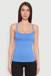 Womens Scoop Neck Shelf Bra Cami,