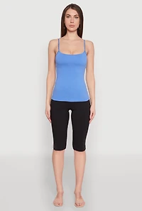 Womens Scoop Neck Shelf Bra Cami,