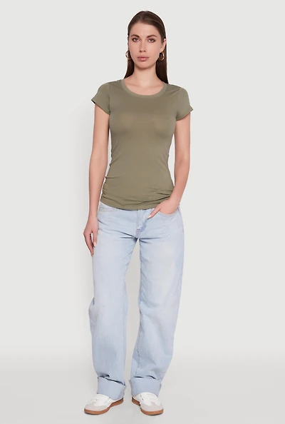 Womens Short Sleeve Scoop Neck Tee,