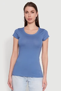 Womens Short Sleeve Scoop Neck Tee,