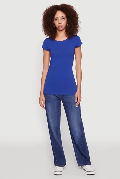 Womens Short Sleeve Scoop Neck Tee,