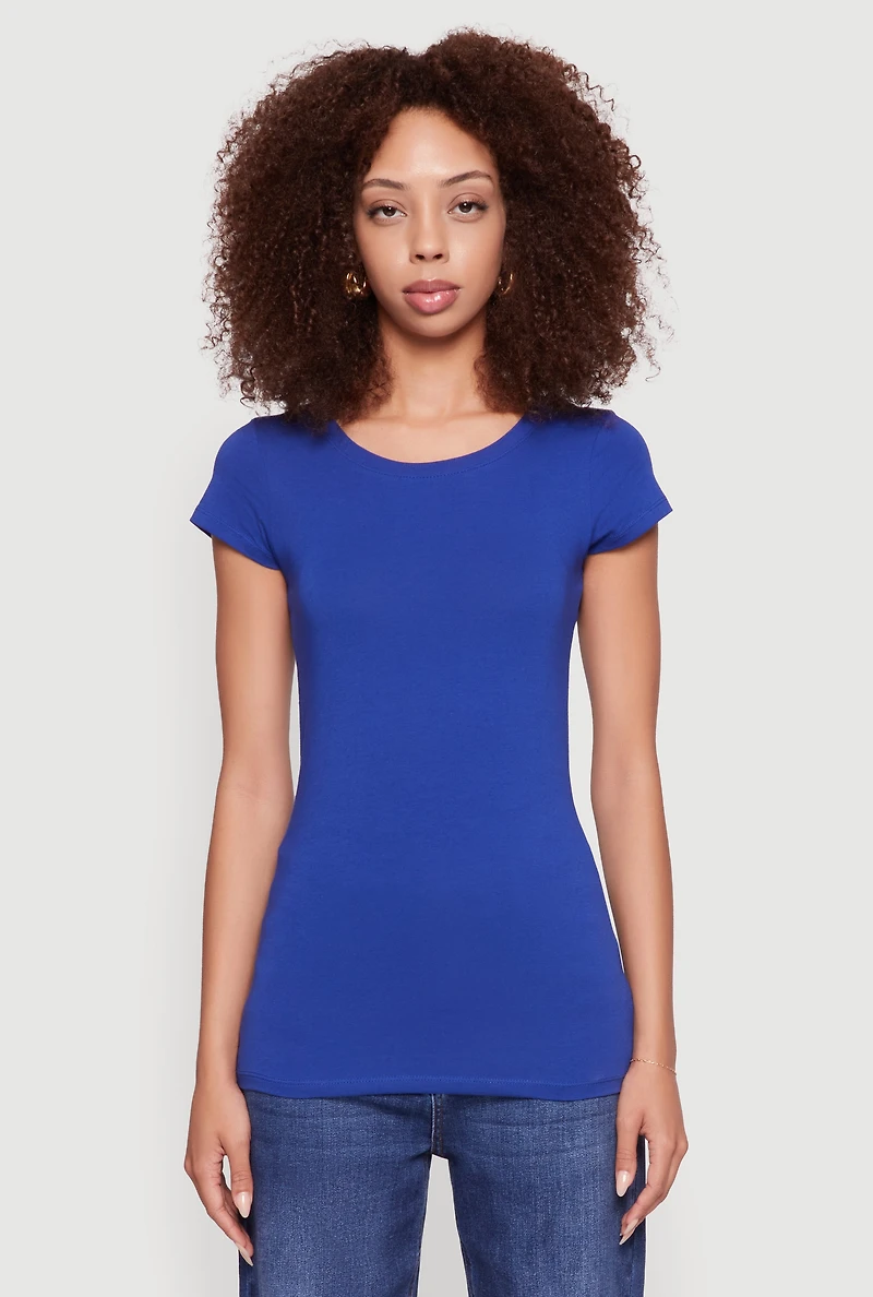 Womens Short Sleeve Scoop Neck Tee, S