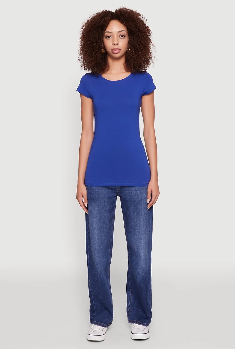 Womens Short Sleeve Scoop Neck Tee, S