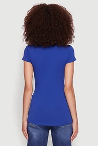 Womens Short Sleeve Scoop Neck Tee,