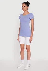 Womens Short Sleeve Scoop Neck Tee,