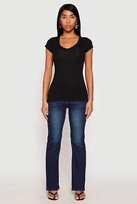 V Neck Basic Short Sleeve Tee
