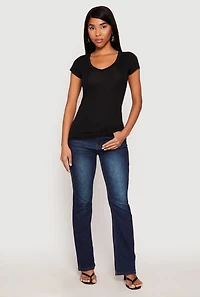 V Neck Basic Short Sleeve Tee