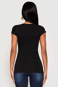 V Neck Basic Short Sleeve Tee