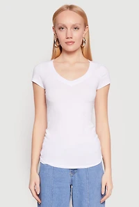 V Neck Basic Short Sleeve Tee