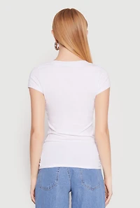V Neck Basic Short Sleeve Tee