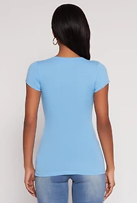 V Neck Basic Short Sleeve Tee