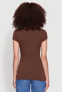 Womens V Neck Basic Short Sleeve Tee,