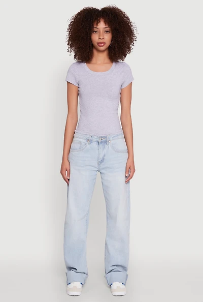 Womens Basic Crew Neck Top,