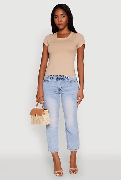 Womens Basic Crew Neck Top,