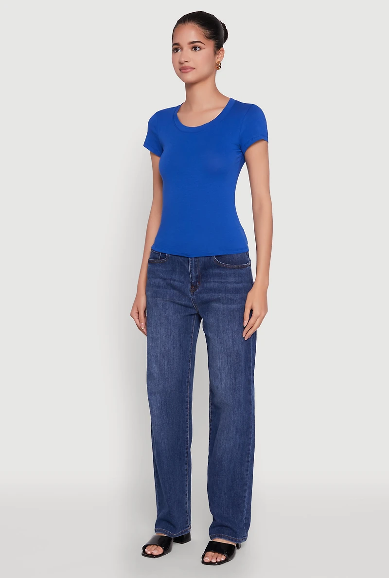 Womens Basic Crew Neck Top,