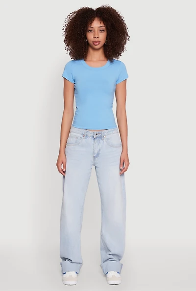 Womens Basic Crew Neck Top,