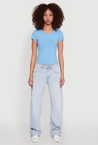 Womens Basic Crew Neck Top,