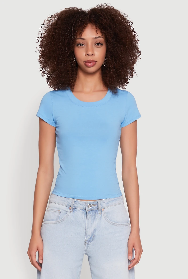 Womens Basic Crew Neck Top,