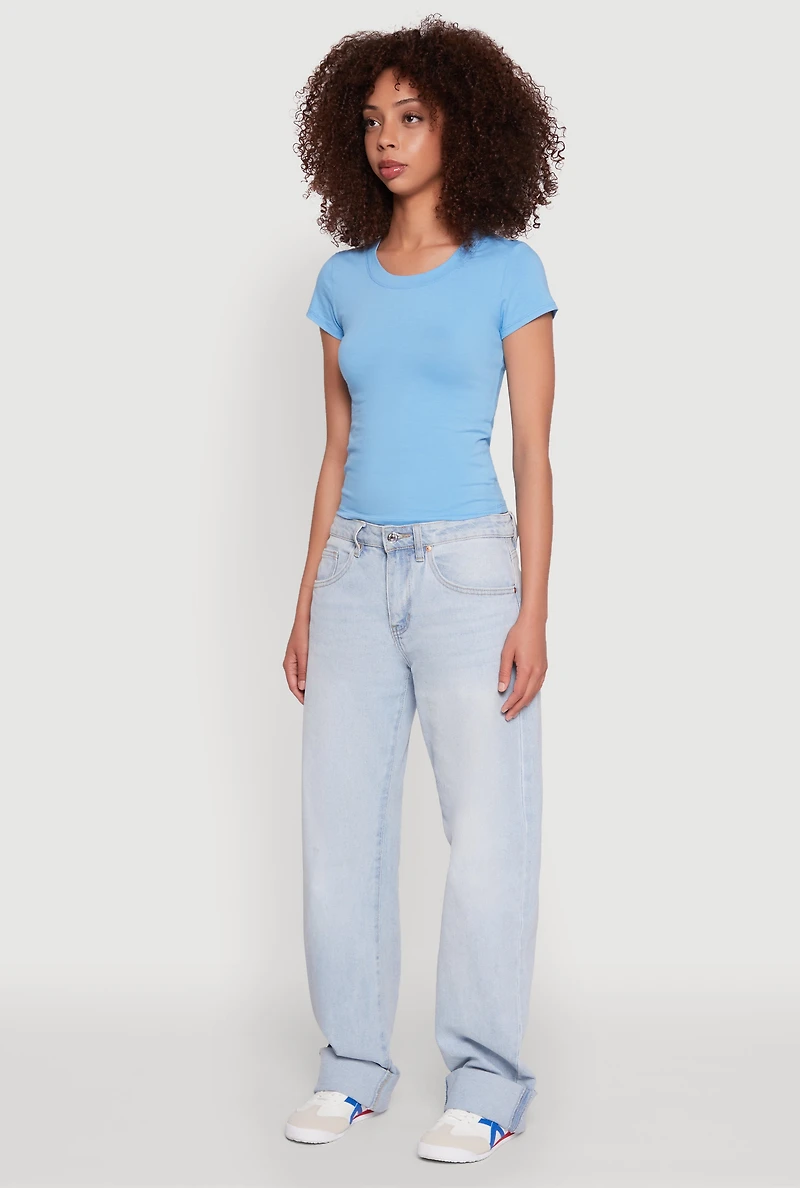 Womens Basic Crew Neck Top,