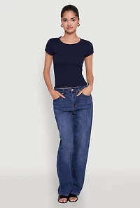 Womens Basic Crew Neck Top,