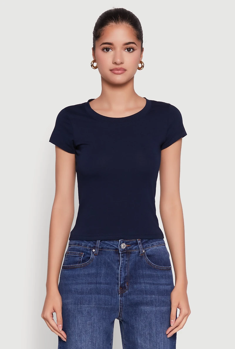 Womens Basic Crew Neck Top,