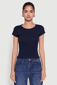 Womens Basic Crew Neck Top,
