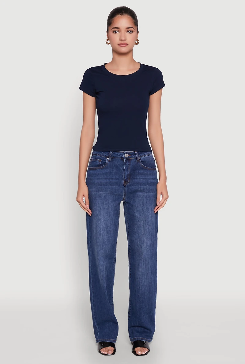 Womens Basic Crew Neck Top,