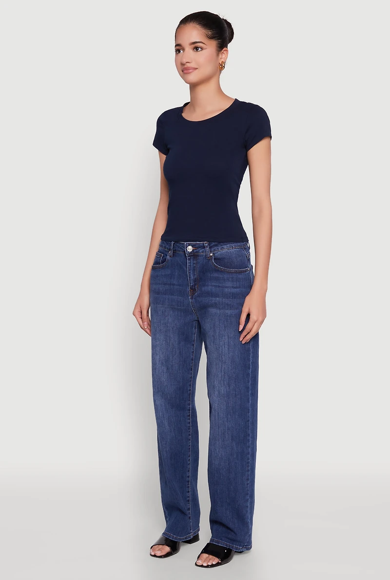 Womens Basic Crew Neck Top,