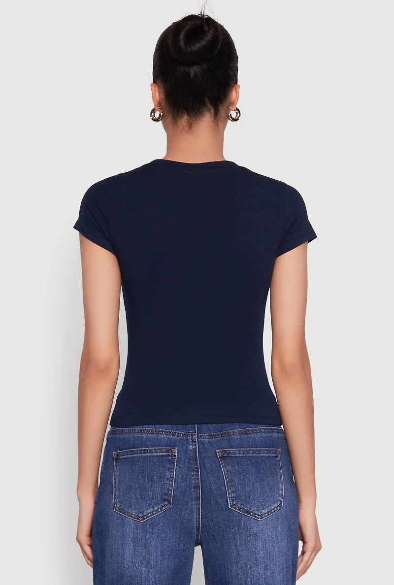 Womens Basic Crew Neck Top,