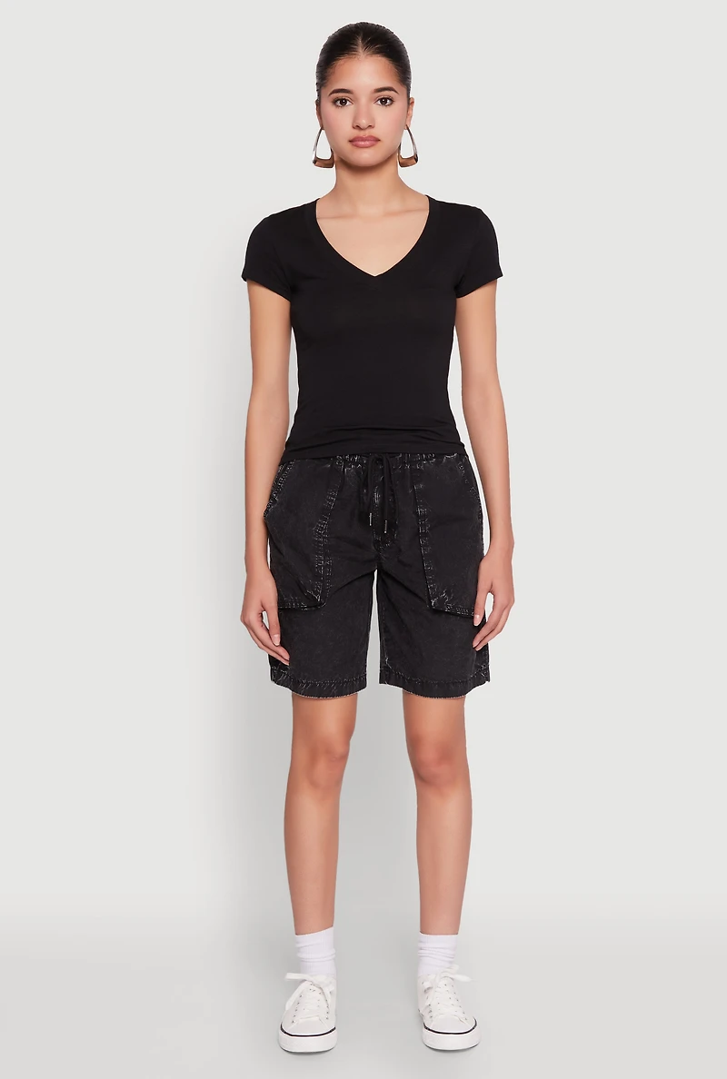 V Neck Short Sleeve Basic Tee