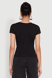 V Neck Short Sleeve Basic Tee