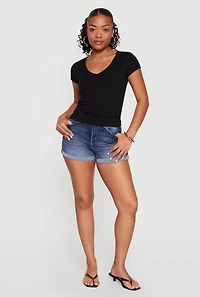 Basic V Neck Short Sleeve T Shirt