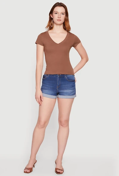 Basic V Neck Short Sleeve T Shirt