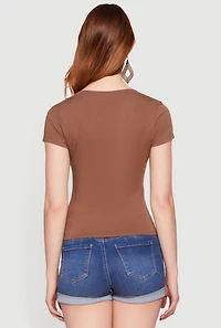 Basic V Neck Short Sleeve T Shirt