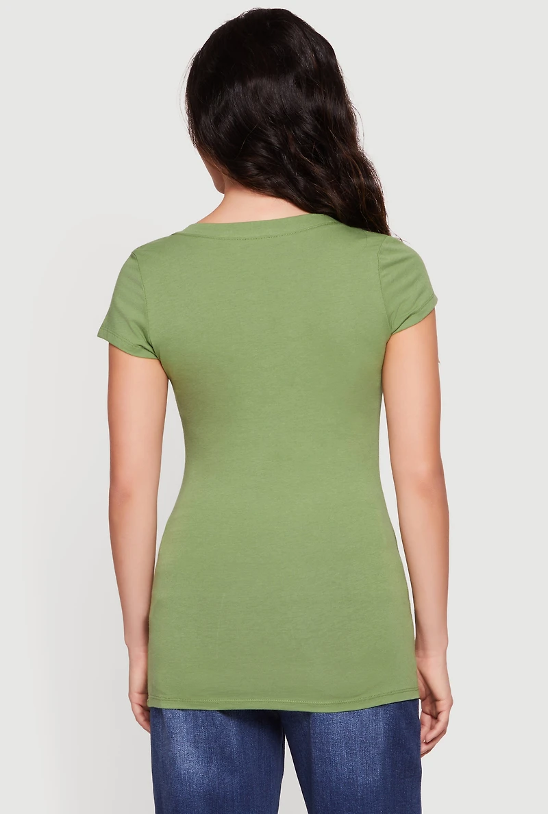 Basic V-Neck Short Sleeve T-Shirt