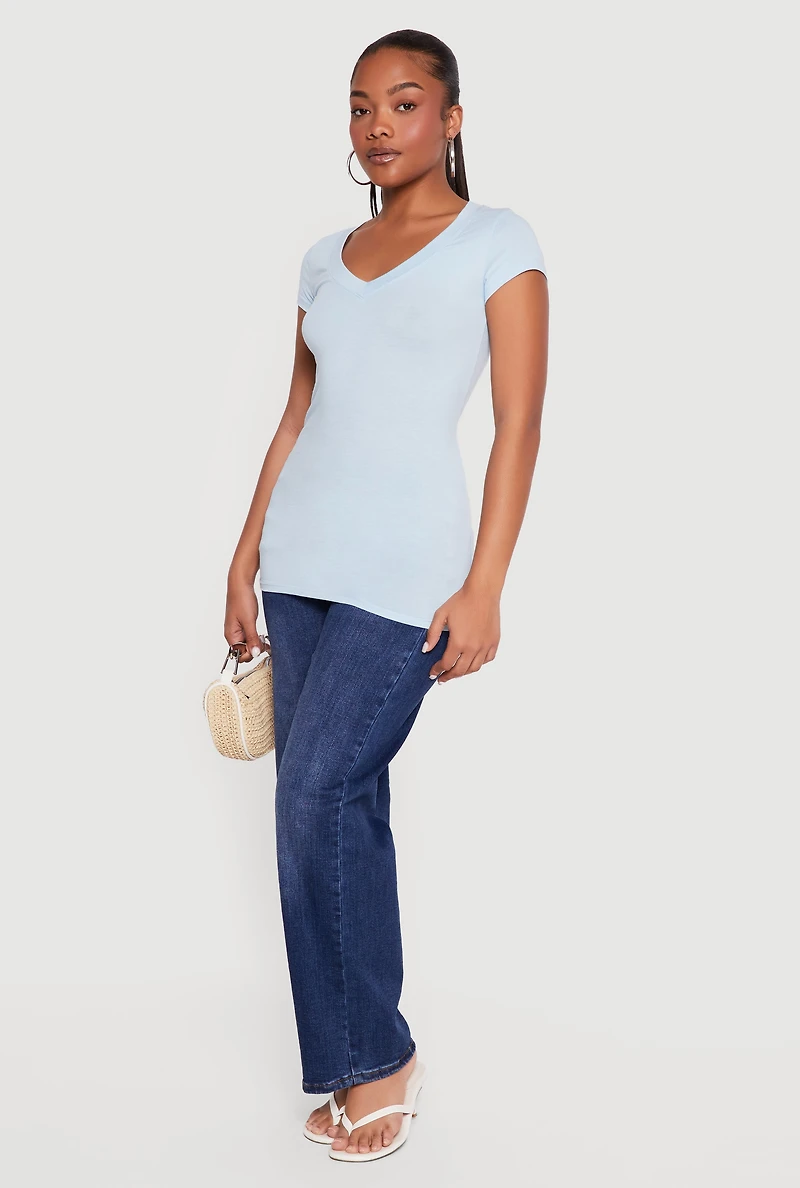 Basic V-Neck Short Sleeve T-Shirt