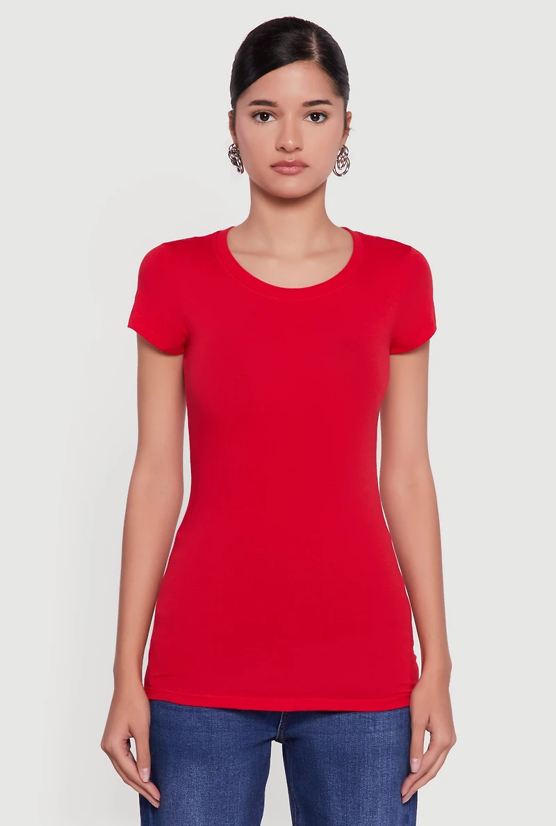 Basic Short Sleeve Crew Neck Tee